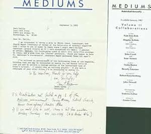 Signed, typed note to Herb Yellin of the Lord John Press from publisher Janet Byrne, with handwri...