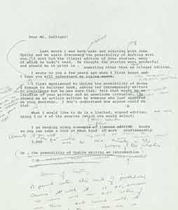 Imagen del vendedor de Draft of typed letter of solicitation from Herb Yellin of Lord John Press to J.D. Salinger. a la venta por Wittenborn Art Books