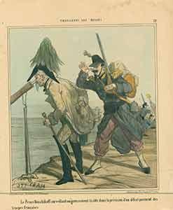 Image du vendeur pour Chargeons Les Russes, n.32: Le Prince Menschikoff surveillant soigneusement la cote dans la prevision d'un debarquement des troupes francaises.? mis en vente par Wittenborn Art Books