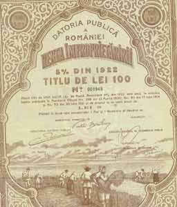 Certificate for the Appropriation of Land Rent, 100 lei.