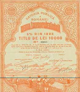 Certificate for the Appropriation of Land Rent, 10,000 lei.