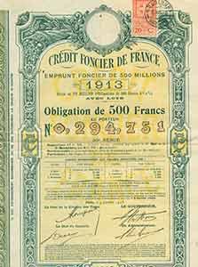 Certificate of property loan for 500 Frances.