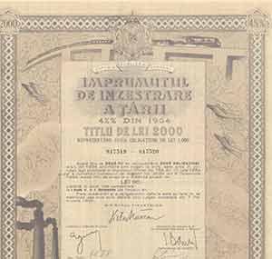 Domestic Loan Certificate, 2000 lei.