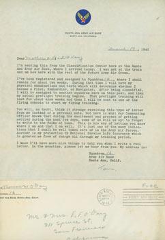 MS Letter by Thomas O'Day to Mazie O'Day, Edward F. O'Day & Kay (Catherine O'Day) March 19, 1943....