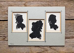 Seller image for 3 Tusch-Silhouetten von Damen im Profil. for sale by Antiquariat Thomas Rezek