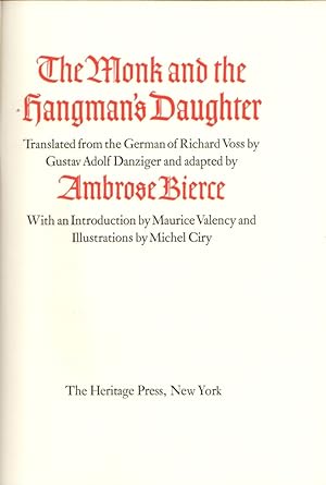 Bild des Verkufers fr The Monk and the Hangman's Daughter zum Verkauf von Clausen Books, RMABA