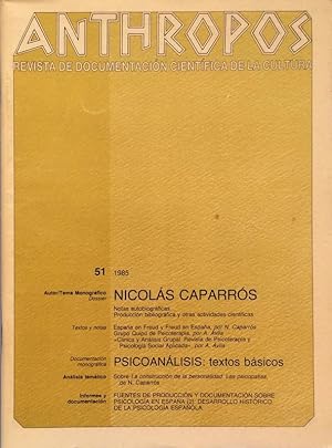 Anthropos. Nº 51 / 1985