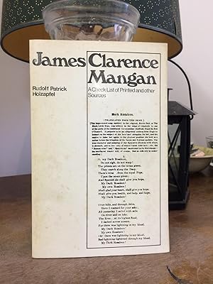 Seller image for James Clarence Mangan: A Checklist of Printed and Other Sources for sale by Temple Bar Bookshop