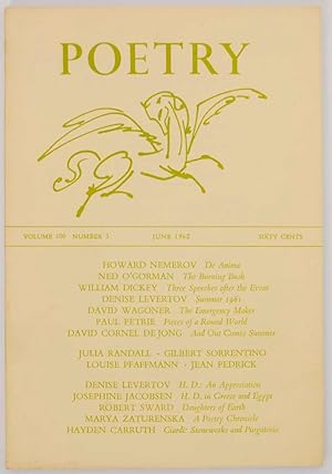 Image du vendeur pour Poetry Magazine, Vol. 100 Number 3, June 1962 mis en vente par Jeff Hirsch Books, ABAA