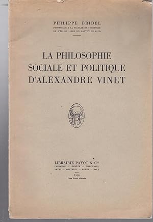 La philosophie sociale et politique d'Alexandre Vinet