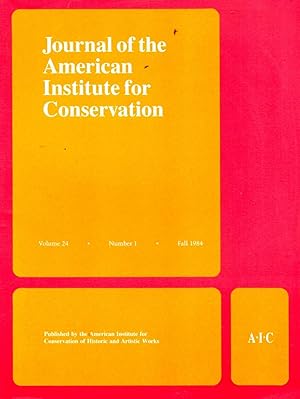 Imagen del vendedor de Journal of the American Institute for Conservation Volume 24 Number 1 Fall 1984 a la venta por Book Booth