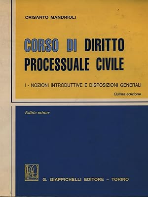 Bild des Verkufers fr Corso di diritto processuale civile vol. 1 zum Verkauf von Librodifaccia