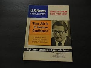 US News World Report Sep 3 1973 High Cost Of Education; Boom Times