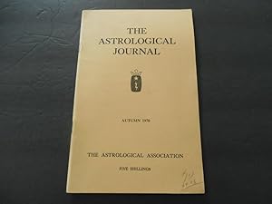 Immagine del venditore per The Astrological Journal Autumn 1970 Astrological Association venduto da Joseph M Zunno