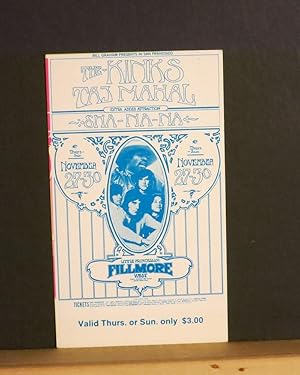 Bill Graham/Fillmore TICKET # 204 ( Kinks, Taj Mahal , Sha Na Na )