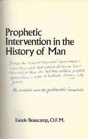 PROPHETIC INTERVENTION IN THE HISTORY OF MAN