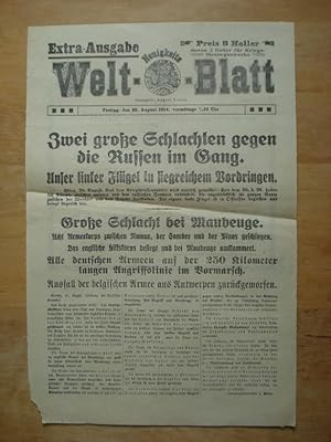 Anschlagblatt - Extra-Ausgabe Neuigkeites-Welt-Blatt - Freitag, den 28. August 1914, vormittags 1...