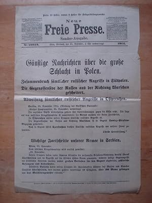 Anschlagblatt - Sonder-Ausgabe Neue Freie Presse - Wien, Mittwoch den 25. November 1914, 4 Uhr na...