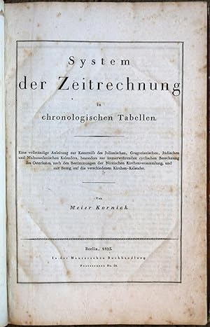 Seller image for System der Zeitrechnung in chronologischen Tabellen. for sale by Antiquariat INLIBRIS Gilhofer Nfg. GmbH