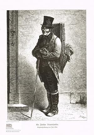 Ein Züricher Kräuterhändler. Große Xylographie von Johann Witt um 1885