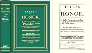 Bild des Verkufers fr Titles of Honor. Carefully Corrected with Additions and Amendments. zum Verkauf von The Lawbook Exchange, Ltd., ABAA  ILAB