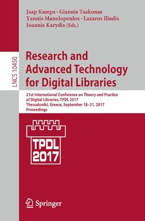 Imagen del vendedor de Research and Advanced Technology for Digital Libraries a la venta por BuchWeltWeit Ludwig Meier e.K.