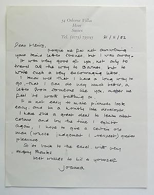 Four autograph signed letters to Henry Roland, founder and partner in the noted London gallery Ro...