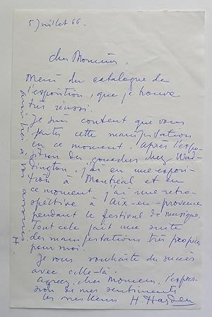 Signed autograph letter to Henry Roland, founder and partner in the noted London gallery Roland, ...