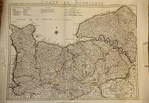 CARTE DE NORMANDIE ou sont marquez exactement LES PAYS ou CONTREES enfermées dans cette PROVINCE ...