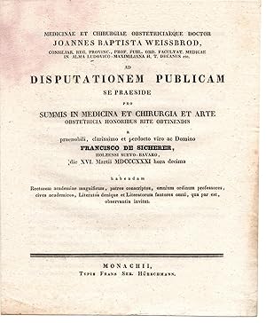 Imagen del vendedor de Theses ad disputationem publicam. a la venta por Wissenschaftliches Antiquariat Kln Dr. Sebastian Peters UG