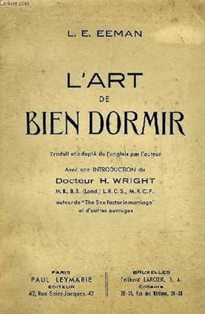 Imagen del vendedor de L'ART DE BIEN DORMIR . a la venta por Le-Livre