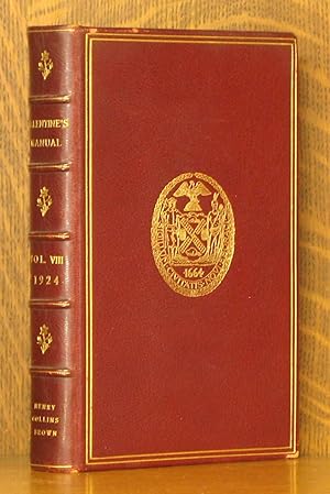 VALENTINE'S MANUAL OF OLD NEW YORK - Vol. VIII 1924