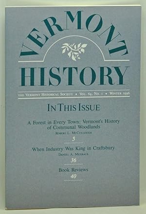 Seller image for Vermont History, Vol. 64, No. 1 (Winter 1996) for sale by Cat's Cradle Books