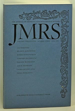 Seller image for JMRS: The Journal of Medieval and Renaissance Studies, Volume 22, Number 3 (Fall1992) for sale by Cat's Cradle Books