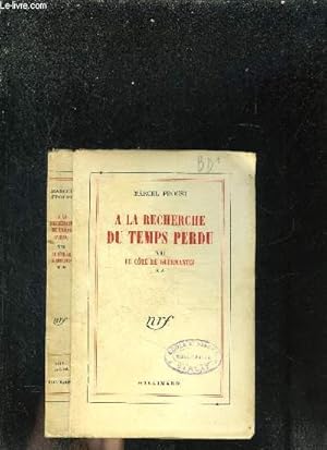 Image du vendeur pour A LA RECHERCHE DU TEMPS PERDU VII LE COTE DE GUERMANTES mis en vente par Le-Livre