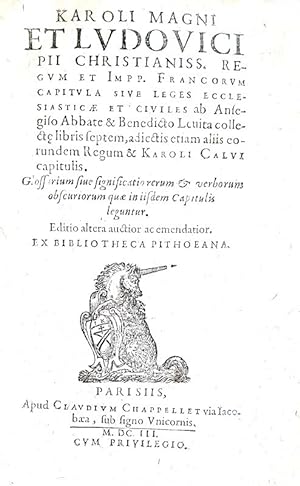 Karoli Magni et Ludovici Pii Christianiss. Regum et Impp. Francorum Capitula, sive leges ecclesia...