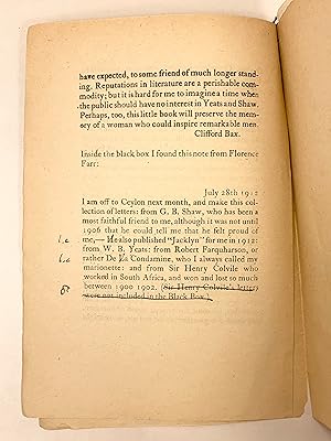 Florence Farr, Bernard Shaw and W. B. Yeats: Bax, Clifford editor