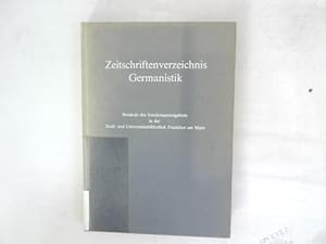 Seller image for Zeitschriftenverzeichnis Germanistik. Bestnde der Sondersammelgebietsbibliothek. for sale by Antiquariat Bookfarm
