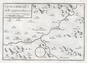 Bild des Verkufers fr Gouvernemet de Roquecourbe" - Roquecourbe Castres Tarn France gravure estampe Tassin zum Verkauf von Antiquariat Steffen Vlkel GmbH