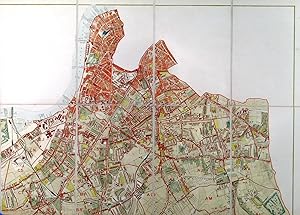 LAMBETH.Very large and highly detailed folding (wall) map of Southwest London, dissected into 3...