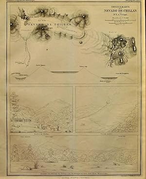 1863 Original Map of the Nevado de Chillan by Dr. R.A. Philippi