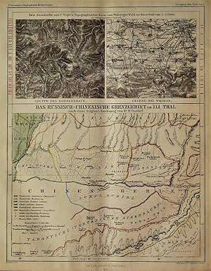 3 1866 Maps. Two Excerpts from C. Vogel's Topographical Map of the Thuringian Forest: One of Donn...