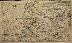 1866 Sketch Map Overviewing the Principal Movements and Operations of Prussia in the 7-Day War in...