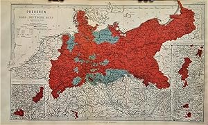 1866 Map of Prussia and the North German Confederation in September 1866. Designed by a. Peterman...