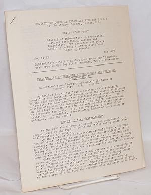 Imagen del vendedor de Soviet Home Front: No. 41-42, May 1949; Inadequacies of Economic research work and the tasks confronting it a la venta por Bolerium Books Inc.