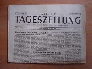 Wiener Tageszeitung - Zentralorgan der österreichischen Volkspartei - Wien, Samstag den 25. Juni ...