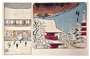 [Two sets of twelve coloured pictorial postcards after wood block prints]. Tokyo, Shimbi Shoin, e...