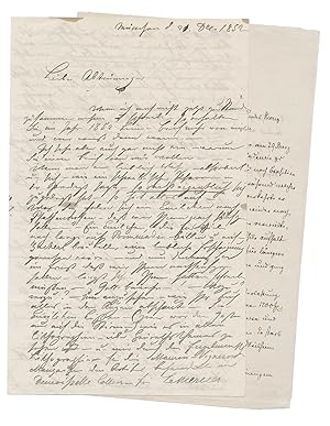 [Autograph letter signed ("Mor. Rugendas") to an unnamed recipient].Munich, 21 December 1852. 8vo...