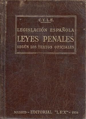 Immagine del venditore per Legislacin Espaola. Leyes Penales (Segn los textos oficiales) venduto da Librera Vobiscum