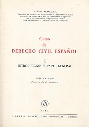 Imagen del vendedor de Curso de Derecho Civil espaol. I Introduccin y parte general a la venta por Librera Vobiscum